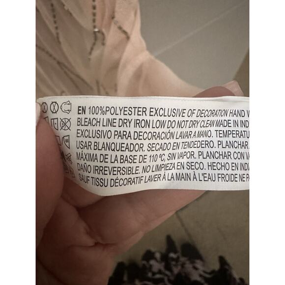 Forever 21 Y2K Beaded Mesh Dress Sz M Sheer Party Art Deco Fairy Grunge /no slip - Picture 9 of 11